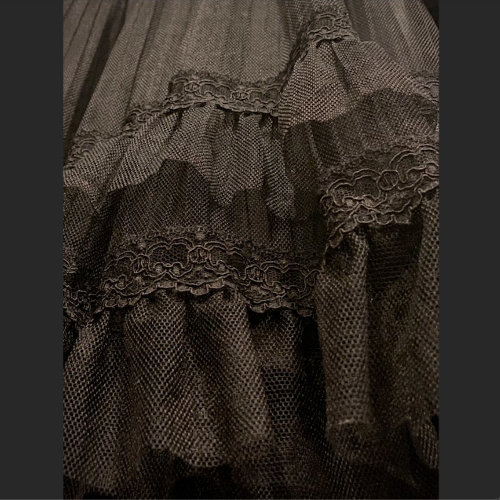 Authentic Alice & Olivia SUZE PUFF DRESS Tiered Lace Tulle Silk Dress $895.00 - Picture 8 of 16